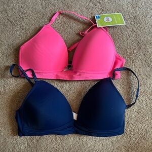 Circo 2-Pack Padded Bralette Set — Pink & Navy
